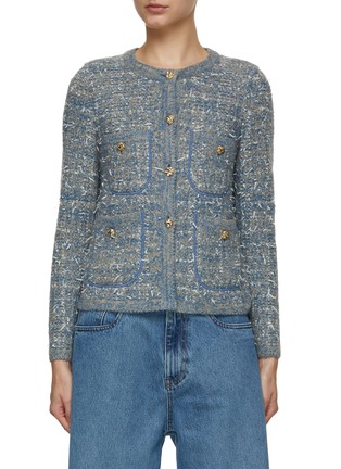 Main View - Click To Enlarge - BRUNO MANETTI - Wool Tweed Knit Cardigan