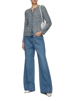 Figure View - Click To Enlarge - BRUNO MANETTI - Wool Tweed Knit Cardigan