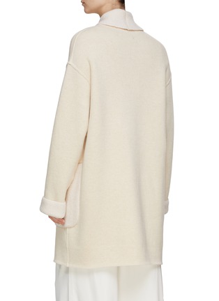 Back View - Click To Enlarge - BRUNO MANETTI - Shawl Collar Wool Knit Coat