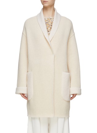 Main View - Click To Enlarge - BRUNO MANETTI - Shawl Collar Wool Knit Coat