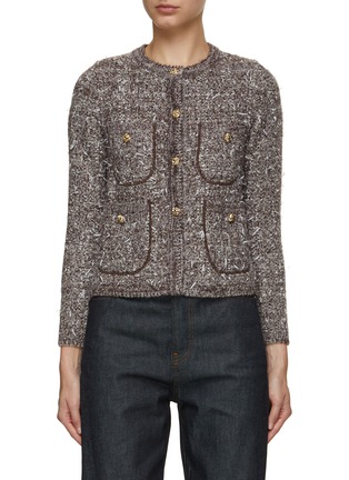 Main View - Click To Enlarge - BRUNO MANETTI - Wool Tweed Knit Cardigan