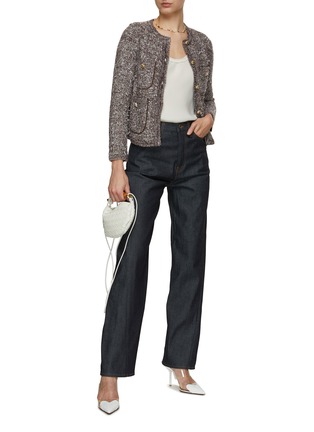 Figure View - Click To Enlarge - BRUNO MANETTI - Wool Tweed Knit Cardigan