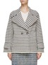 Main View - Click To Enlarge - BRUNO MANETTI - Houndstooth Motif Wool Blend Knit Jacket