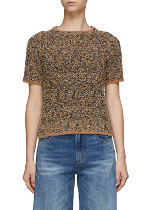 Main View - Click To Enlarge - BRUNO MANETTI - Short Sleeves Tweed Top