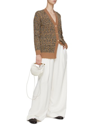 Figure View - Click To Enlarge - BRUNO MANETTI - V-Neck Tweed Cardigan