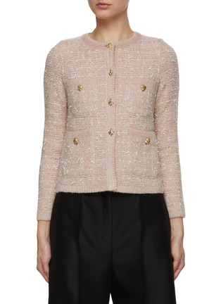 Main View - Click To Enlarge - BRUNO MANETTI - Wool Tweed Knit Cardigan