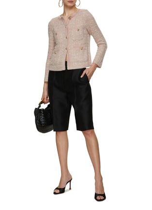 Figure View - Click To Enlarge - BRUNO MANETTI - Wool Tweed Knit Cardigan
