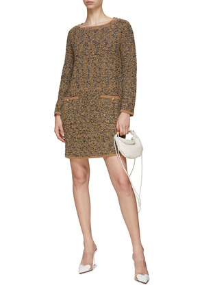 Figure View - Click To Enlarge - BRUNO MANETTI - Crewneck Tweed Mini Dress