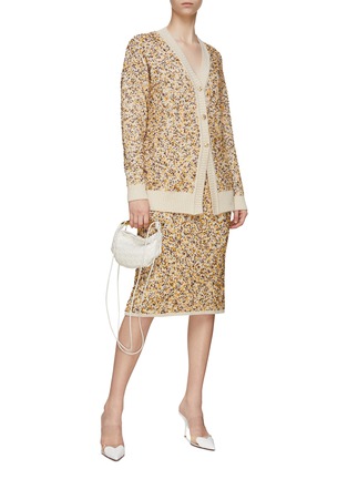 Figure View - Click To Enlarge - BRUNO MANETTI - V-Neck Tweed Cardigan