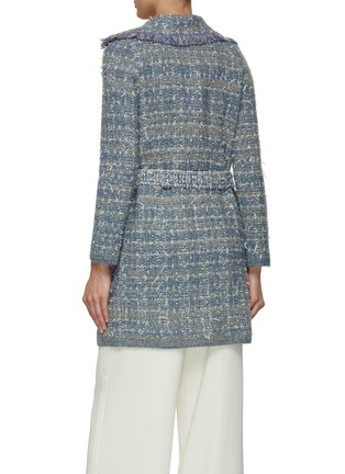 Back View - Click To Enlarge - BRUNO MANETTI - Belted Wool Tweed Knit Coat
