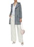 Figure View - Click To Enlarge - BRUNO MANETTI - Belted Wool Tweed Knit Coat