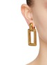 Figure View - Click To Enlarge - LANE CRAWFORD VINTAGE ACCESSORIES - Gold Tone Square Hoop Earrings