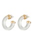 Main View - Click To Enlarge - LANE CRAWFORD VINTAGE ACCESSORIES - Gold Tone Clear Hoop Earrings