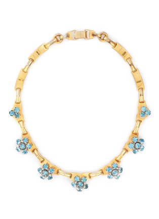 Main View - Click To Enlarge - LANE CRAWFORD VINTAGE ACCESSORIES - Gold Tone Diamante Flower Necklace