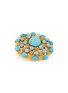 Detail View - Click To Enlarge - LANE CRAWFORD VINTAGE ACCESSORIES - Gold Tone Faux Turquoise Brooch