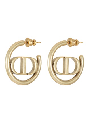 Main View - Click To Enlarge - LANE CRAWFORD VINTAGE ACCESSORIES - Christian Dior Gold Tone Hoop Earrings