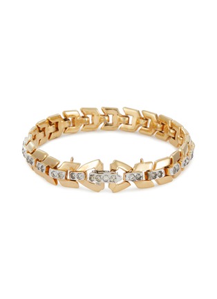 Main View - Click To Enlarge - LANE CRAWFORD VINTAGE ACCESSORIES - Gold Tone Diamanté Bracelet