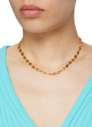 Figure View - Click To Enlarge - LANE CRAWFORD VINTAGE ACCESSORIES - 14K Gold Plated Double Round Chain Necklace