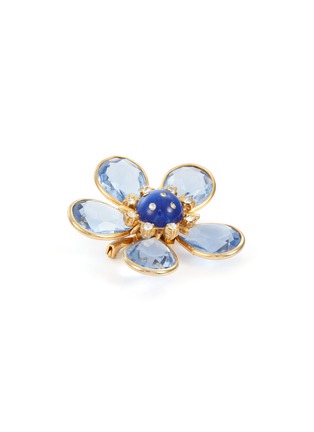 Detail View - Click To Enlarge - LANE CRAWFORD VINTAGE ACCESSORIES - Gold Tone Glass Diamante Flower Brooch