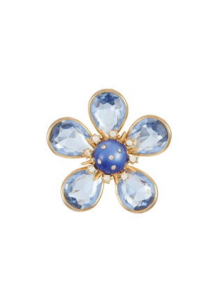 Main View - Click To Enlarge - LANE CRAWFORD VINTAGE ACCESSORIES - Gold Tone Glass Diamante Flower Brooch