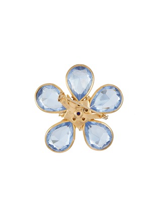 Figure View - Click To Enlarge - LANE CRAWFORD VINTAGE ACCESSORIES - Gold Tone Glass Diamante Flower Brooch