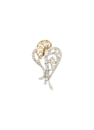 Main View - Click To Enlarge - LANE CRAWFORD VINTAGE ACCESSORIES - Gold Tone Diamante Leaf Brooch
