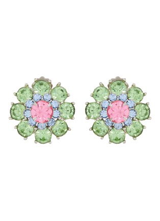 Main View - Click To Enlarge - LANE CRAWFORD VINTAGE ACCESSORIES - Diamante Clip On Flower Earrings