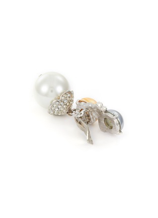 Detail View - Click To Enlarge - LANE CRAWFORD VINTAGE ACCESSORIES - Faux Pearl Diamante Drop Earrings
