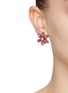 Figure View - Click To Enlarge - LANE CRAWFORD VINTAGE ACCESSORIES - Silver Tone Crystal Flower Earrings