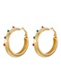 Main View - Click To Enlarge - LANE CRAWFORD VINTAGE ACCESSORIES - Gold Tone Cabachon Hoop Earrings