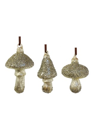 Main View - Click To Enlarge - SHISHI - Mixed Mushroom Glass Ornament — Set of 3
