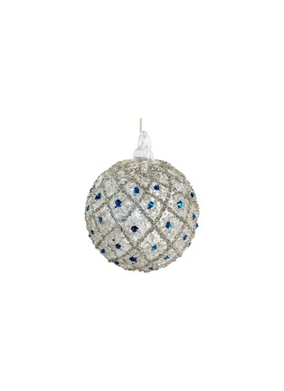 Main View - Click To Enlarge - SHISHI - Glitter Glass Ball Ornament — Silver/Blue
