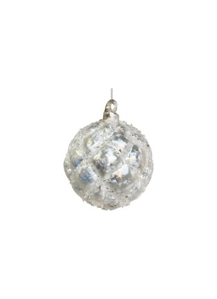 Main View - Click To Enlarge - SHISHI - Frosted Grid Glass Ball Ornament – White Glitter