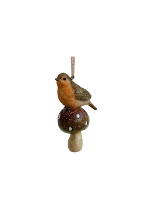 Main View - Click To Enlarge - SHISHI - Bird On Mushroom Ornament Set of 2 — Brown