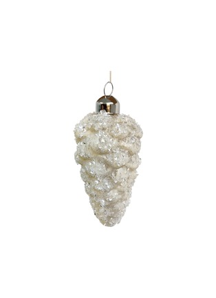 Main View - Click To Enlarge - SHISHI - Glittered Glass Pinecone — White