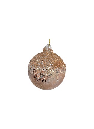 Main View - Click To Enlarge - SHISHI - Foiled Bead & Sequin Embellished Glass Ball Ornament — Antique Pink