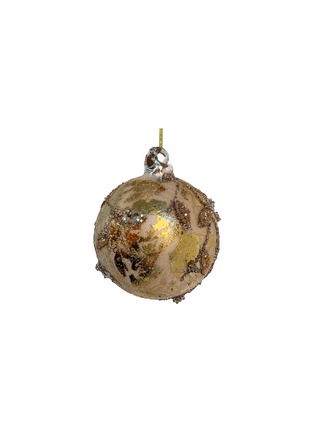 Main View - Click To Enlarge - SHISHI - Glided Bead Leaf Glass Ball Ornament — Antique Gold