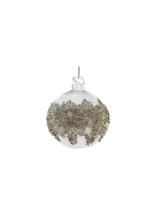 Main View - Click To Enlarge - SHISHI - Lustered Glitter Bead Glass Ball Ornament — Silver/Green