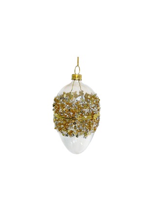 Main View - Click To Enlarge - SHISHI - Opening Bead Glass Egg Ornament — Clear/Gold