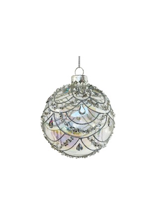 Main View - Click To Enlarge - SHISHI - Lustered Glitter Bead Glass Ball Ornament — Clear/Silver