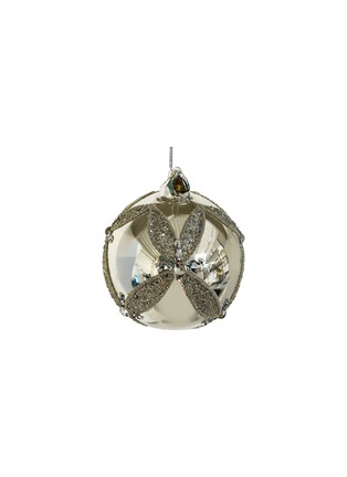 Main View - Click To Enlarge - SHISHI - Glitter Bead Shiny Glass Ball Ornament — Silver