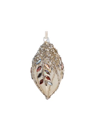 Main View - Click To Enlarge - SHISHI - Gem Leaves Beaded Glass Drop Ornament — Transparent
