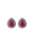 Main View - Click To Enlarge - AMRAPALI LONDON - Rajasthan 18K Yellow Gold Rhodium Diamond Ruby Stud Earrings