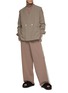 Figure View - Click To Enlarge - RE: BY MAISON SANS TITRE - Shoulder Design Flat Lapel Double Breasted Shirt