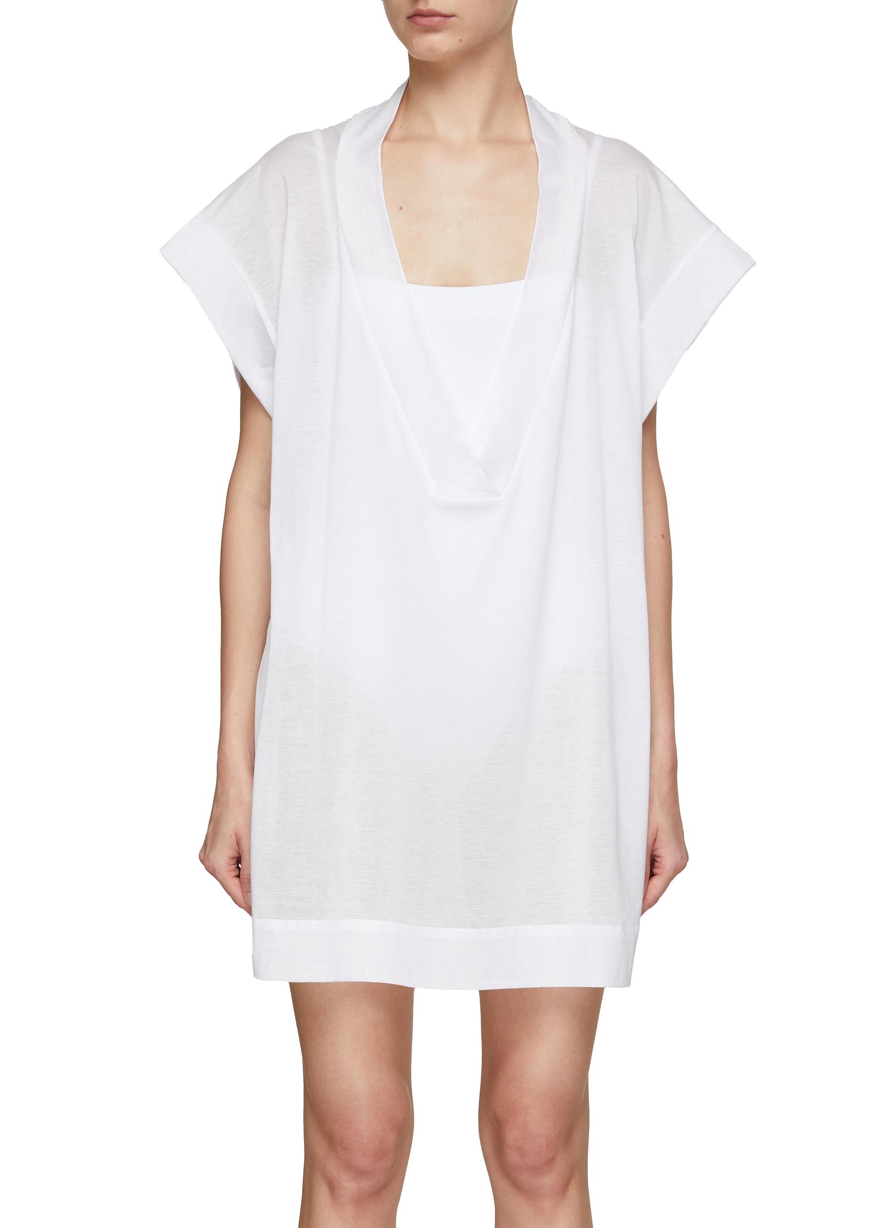 Eres Renee V-neck Short-sleeve Coverup T-shirt In White