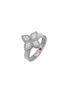 Detail View - Click To Enlarge - ROBERTO COIN - Princess Flower 18k White Gold Diamond Ruby Ring