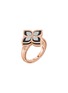 Detail View - Click To Enlarge - ROBERTO COIN - Princess Flower 18k Rose White Gold Diamond Black Jade Ruby Ring