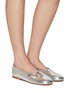 Figure View - Click To Enlarge - EQUIL - Venezia Metallic Leather Ballerina Flats