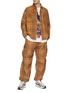 Figure View - Click To Enlarge - ERL - Printed Check Plastic Coated Back Panel Corduroy Shirt