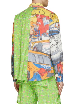 Back View - Click To Enlarge - ERL - Printed Floral Plastic Coated Back Panel Corduroy Shirt
